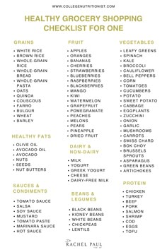 Healthy Shopping List Grocery, Asparagus Seeds, Carrots Healthy, Smoothies Vegan, Shopping Checklist, Cauliflower Bread, Corn Pasta, Grocery Shopping List