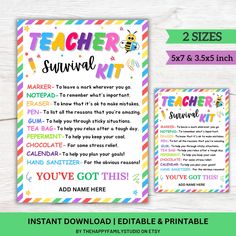 printable teacher survival kit for kids