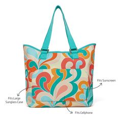 Art by WerkShoppe Studio Reminiscent of the mod 60s, this fun retro-inspired paisley transforms boring into bold and beautiful. Proudly carry this pop of color with confidence and style wherever you are or may be going. Super big and art-inspired, our Go Big Tote is a head-turning bag for all your leisure activities. Pool, beach, day trips, or weekend jaunts, this is the best bag ever! Water-resistant and crafted from post-consumer recycled materials, it’s eco-friendly in the most fabulous way. Retro Shoulder Bag With Zipper Pocket, Retro Multicolor Bags With Zipper Pocket, Retro Shoulder Bag With Zipper Closure, Colorful Retro Travel Bags, Retro Tote Bags With Zipper Pocket, Big Tote Bags, Mod 60s, The Mod, Pool Beach