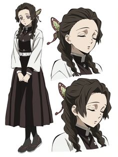 an anime character with long hair and braids