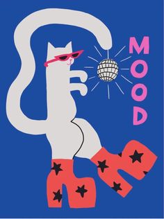 an image of a cat with stars on it's feet and the words mood