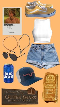 Jj Obx Outfit, Summer Camp Style Outfit, Cute Outer Banks Outfits, Outer Banks Outfits Pogues, Pogue Style Outfits, Summer Clothing Brands, Jj Outer Banks Outfits, Jj Maybank Inspired Outfits, Pogues Outfits