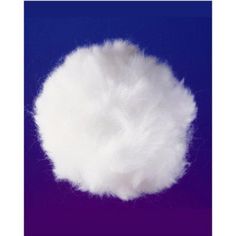 a white fluffy ball on a purple background