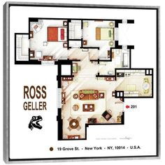 the floor plan for ross geller's apartment in new york city, ny