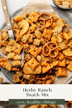 This herby Ranch Snack Mix is crisp, buttery, and filled with flavor. It's so easy to make and perfect to enjoy around the holidays or as a fun game-day snack. You're going to love this recipe!