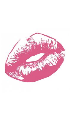 a pink lip print on a white background