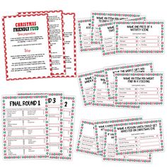 christmas printable food coupons with the words, and numbers for each item to be sold