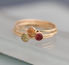 Hard Candy Stack Set Pink Tourmaline Citrine and Peridot Stacking Band 14k Solid Gold 1mm Hammered Band Rings Yellow or Rose Gold - Etsy Peru Gold Twig Ring, Citrine Birthstone, Dainty Wedding Band, Hammered Gold Ring, Gemstone Stacking Ring, October Birthstone Rings, Hammered Band, Gold Gemstone Ring, Pink Ring