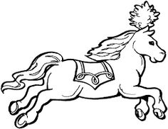 a horse with wings flying in the sky coloring pages for kids, free printable