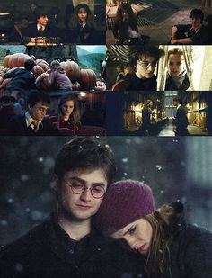 harry potter and hermione's hogwarts collage with images from the movie