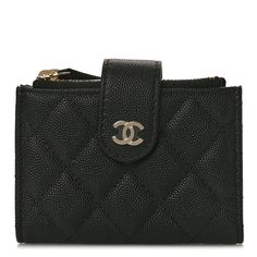 This is an authentic CHANEL Caviar Quilted Compact Zipped Pocket Wallet in Black. This chic wallet is crafted of luxurious diamond quilted caviar leather in black. It has a cross over strap with a gold Chanel CC logo that opens to a compact burgundy leather interior with card slots zipper compartments. Gold Chanel, Chanel Caviar, Pocket Wallet, Diamond Quilt, Cc Logo, Leather Interior, Card Slots, Slots, Zip Pockets