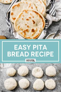 homemade pita bread recipe with text overlay