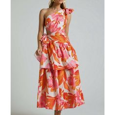 Cocktail Dress Code, Daytime Wedding, Tiered Dresses, One Shoulder Midi Dress, Tropical Dress, Guest Attire, Wedding Attire Guest, Cocktail Attire, Maxi Styles