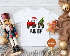 This kids shirt has a Christmas tractor design that is printed directly onto the shirt using a commercial Direct to Garment printer. It can be personalized with your kids name. It is the perfect shirt to celebrate Christmas. Personalized Christmas Kids Shirt - Christmas Tractor Toddler Shirt - Boys Cute Santa Toddler Shirt - Xmas Shirt - Christmas Tree Farm ► SHIRT DETAILS: ☆ We use 100% cotton shirts and bodysuits ☆ Short Sleeve or Long Sleeve Shirts ☆ Shirts and bodysuits run true to size ☆ Design is printed directly to the shirt using a commercial Direct to Garment printer that uses kid safe inks that are water-based and non-toxic. HOW TO ORDER: - Select your size from the drop down menu - For personalized items add your child's name to the "Add your personalization" field. - Add to car Christmas Toddler Shirts Boy, Christmas Tee Shirts For Kids, Christmas Shirts Boys, Toddler Christmas Shirts Boy, Kid Christmas Shirts, Toddler Christmas Shirts, Christmas Tractor, Tractor Design, Kids Christmas Shirt