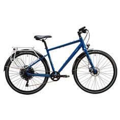 a blue bike is shown against a white background