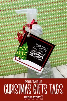 printable christmas gifts tags on a bottle