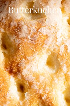 Macro image of Butterkuchen or German butter cake. German Vanilla Cake, German Butter Kuchen Recipe, Dutch Cake Recipes, German Kuchen Recipes Coffee Cake, German Yeast Cake, Dutch Butter Cake Recipe 12 Tomatoes, German Sugar Cake, German Butter Cake Recipe, Yeasted Cake Recipes