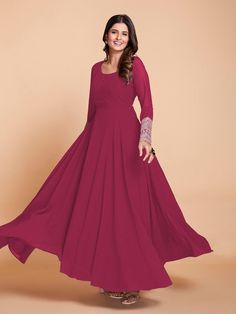 Brighten up your festivities with our stunning ready-to-wear pink gown paired with a matching dupatta. This elegant ensemble is the perfect choice to elevate your style and make a statement at any event.
Constructed out of faux georgette fabric, this gown is not only visually appealing but also incredibly comfortable to wear. The lightweight and breathable fabric ensure that you will feel at ease throughout the day or evening. The soft texture of the fabric adds a touch of luxury, making you fee Maxi Length Kurta For Diwali Reception, Resham Embroidery Maxi Dress For Reception, Festive Pink Gown With Fitted Bodice, Eid Party Floor-length Gown, Pink Long Sleeve Anarkali Set For Reception, Elegant Semi-stitched Floor-length Gown, Festive Anarkali Gown With Fitted Bodice, Floor-length Party Wear Gown For Eid, Reception Gown For Navratri With Long Sleeves