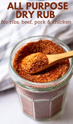 a jar of Kansas City Rub Coffee Meat Rub, Coffee Rub Steak, Steak Seasoning Recipes, Coffee Steak Rub, Mopping Sauce, Grill Favorites, Coffee Rub Recipe, Rub For Chicken