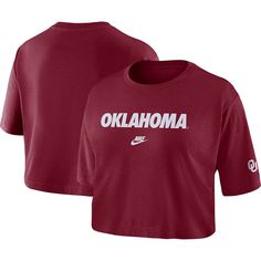 Celebrate your unwavering Oklahoma Sooners spirit with the Women's Nike Crimson Oklahoma Sooners Wordmark Cropped T-Shirt. Crafted from soft cotton, this cropped tee features a loose fit for a comfortable and stylish game day look. The bold Oklahoma Sooners wordmark proudly displays your allegiance, making it the perfect way to show your support for the Sooners on and off the field.Celebrate your unwavering Oklahoma Sooners spirit with the Women's Nike Crimson Oklahoma Sooners Wordmark Cropped T Usc Trojans, Florida State Seminoles, Oklahoma Sooners, Mens Trends, Cropped T Shirt, Alabama Crimson, Alabama Crimson Tide, Florida State, Crimson Tide