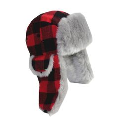 When you have a task of shoveling the snow at your front yard, you better wear this Bomber Hat by Innovato Design. This will keep your head warm all throughout your work. There's no need to think about the cold breeze getting into you because you are well-protected by this hat. Made from cotton, cashmere, and fur materials, this headwear is brilliant in bitter weather. It keeps your head warm and toasty whenever you are wearing it. Also, it comes with a buckle under the chin to keep it snug when Plaid Trapper Hat, Ski Brands, Red Season, Cashmere Hat, Winter Plaid, Trapper Hat, Winter Hats For Men, Caps For Men, Trapper Hats