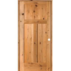 a wooden door with no glass on a white background and the bottom panel is made out of wood