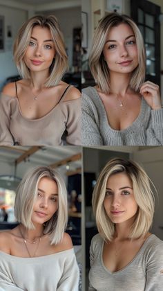 Get inspired with these 26 trendy blunt bob hairstyles. Imagine the sleek, straight lines of a classic blunt bob that enhance your facial features. Visit the link to discover these amazing styles and find the perfect blunt bob for your style. Shadow Roots Hair, Balayage Bob, Choppy Bob Haircuts, Bronde Hair, Shadow Root, Hair Advice, Dull Hair, Hair Thickening, Edgy Hair