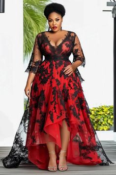 Short Flare Gown, Plus Size Gala Dress, Lace Maxi Dresses, Classy Short Dresses, Winter Tips, Dresses Occasion, Red Season, Chic Dress Classy