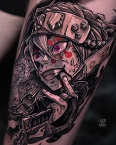 Demon Slayer Tengen Uzui Tattoo, Demon Slayer Tengen Tattoo, Demon Slayer Tattoo Tengen, Anime Tattoo Black And White, Tengen Tattoo Ideas, Tengen Uzui Tattoo Ideas, Tengen Tattoo, Anime Character Tattoo, Tengen Uzui Tattoo