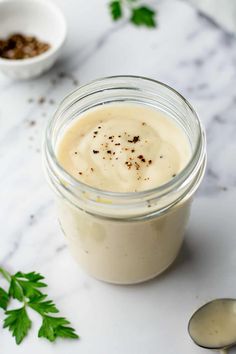 Once you learn how easy it is to make homemade cream of chicken soup, you'll never buy the canned stuff again. This is a staple for so many different dishes, and now you can easily make it from scratch. Tahini Garlic Dressing, Lemon Garlic Tahini Dressing, Lemon Garlic Tahini Sauce, Salad Dressing Photography, Salad Dressing With Tahini, Healthy Tahini Dressing, Tahini Ceaser Dressing, Easy Tahini Dressing, Vegan Tahini Dressing