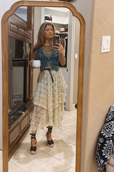 French Courtship Half Slip curated on LTK Country Dress Outfits Women, French Courtship Half Slip Outfit, Half Slip Outfit, Marijka Dam Outfits, Boho Western Fall Outfits, Western Layered Outfits, Womens Western Style, Lainey Wilson Concert Outfit, Southern Gothic Aesthetic Outfits