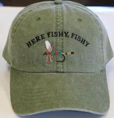 Do you love to Fly Fish? Or know someone who does? This is a perfect cap for any Dad, Grand-dad, Husband, or any man or women in your life.Cap Information-100% cotton pigment dyed twillUnstructured, six-panel, low profileSelf-fabric sweatband and six sewn eyeletsAll Embroidery is done at Dolce Embroidery Embroidery Hats For Men, Styling Hats Women, Styling Baseball Caps, Cute Hats For Women, Granola Girl, Cute Fits, Dream Clothes, Baseball Caps, Gifts For Men