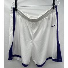 Nike Elite Athletic Basketball Gym Shorts White Purple | Women's Size Small S New Purple Athletic Shorts With Built-in Shorts For Gym, Purple Basketball Shorts, Purple Athletic Shorts With Built-in Liner For Sports, Purple Athletic Running Shorts With Built-in Shorts, Purple Sportswear Shorts With Built-in Liner, Nike Elite, Gym Shorts, Nike Shorts, Shorts Athletic