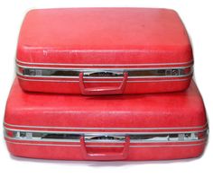 Red Samsonite Luggage - A Pair on Chairish.com Samsonite Luggage, Used Furniture, Childhood Memories, Furniture Decor, Red