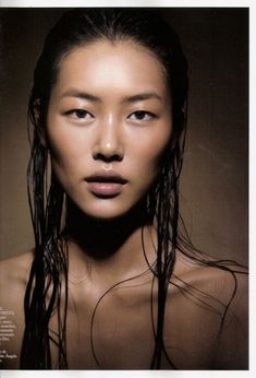 Wet Look Liu Wen, Black Grunge, Joan Smalls, Grunge Hair, 인물 사진, Wet Hair