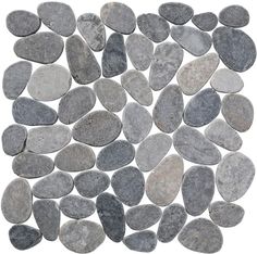 some gray and white rocks are arranged in a square pattern on a white background,