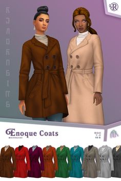 an image of two women in coats for the simse version of fashionably dressed