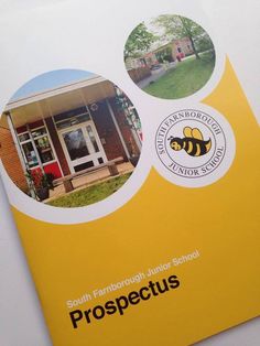 a brochure with pictures of school buildings and the words prospectus on it