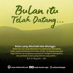 an advertisement with the words bulan tu telah datang on it and mountains in the background