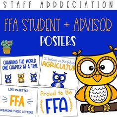 a poster with an owl sitting on top of it and the words afa student - advisory