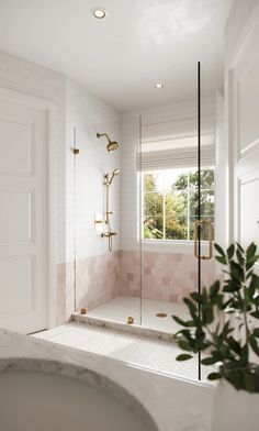 a bath room with a sink and a tub next to a window in the wall