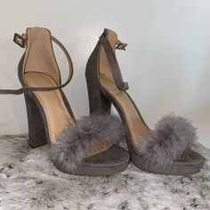 Grey Fuzzy Heels Never Worn, Bought For A Photo Shoot I Never Did, Perfect And Cute For Any Occasion Fuzzy Heels, Fashion Shoes Heels, Shoes Grey, Charlotte Russe, Shoes Women Heels, Photo Shoot, Fashion Shoes, A Photo, Shoes Heels