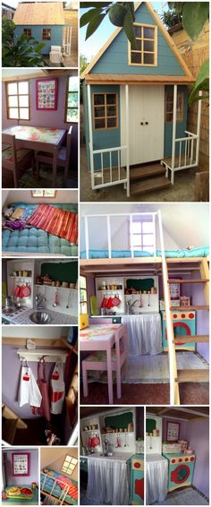 there are many pictures of the inside of a doll house