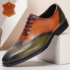 Category:Oxfords; Upper Materials:Cowhide; Lining Materials:Leather; Season:Fall,Winter; Gender:Men's; Toe Shape:Round Toe; Outsole Materials:EVA (Ethylene Vinyl Acetate); Occasion:Daily,Home; Closure Type:Lace-up; Function:Comfortable,Slip Resistant; Listing Date:09/04/2024 Leather Cap Toe Oxfords For Fall, Leather Wingtip Oxfords For Fall, Leather Lace-up Oxfords For Winter, Winter Leather Lace-up Oxfords, Flat Heel Leather Shoes For Spring Semi-formal, Flat Heel Leather Shoes For Semi-formal Spring Occasions, Spring Semi-formal Leather Shoes With Flat Heel, Spring Semi-formal Flat Heel Leather Shoes, Green Leather Shoes With Brogue Detailing For Business