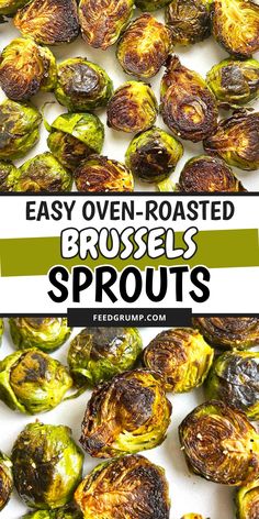 roasted brussel sprouts with text overlay