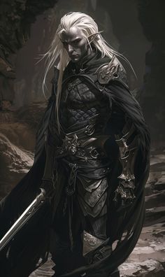 Skyrim Dunmer Art, Orc Elder Scrolls, Zaknafein Do'urden, Skyrim Dark Elf, Skyrim Snow Elf, Drow Assassin, Drow Fighter, Dnd Drow, Half Drow