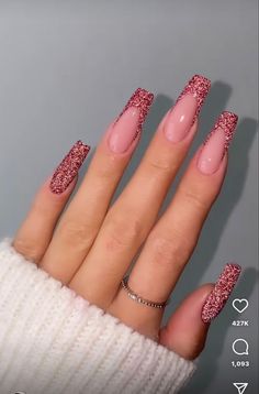 Henna Nails, February Nails, French Tip Acrylic Nails, Blush Nails, Sparkly Nails, Pink Acrylic Nails, Fire Nails, Pretty Acrylic Nails, Chic Nails