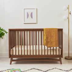 Shop Tax Free - Babyletto - Peggy Mid-Century 3-in-1 Crib - Natural Walnut-Posh Baby Convertible Crib Toddler Bed, Crib To Toddler Bed, Baby Cribs Convertible, Junior Bed, Mini Crib Sheets, Crib Toddler Bed, Midi Size, Adjustable Mattress, Kids Bookcase