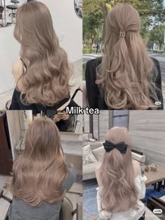 Hair Color Swatches, Perfect Blonde Hair, Korean Hair Color, Ash Hair Color, Hair Style Korea, Hair Milk, Brown Hair Dye, Pretty Hair Color, Haircut And Color