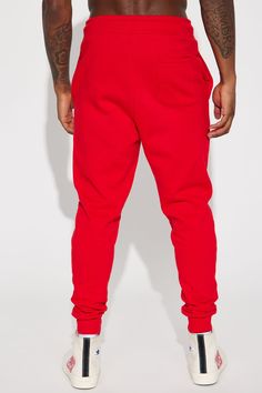 Model Height: 6'1 - Waist: 32 - Wearing Large Big & Tall: Height 6'3 - Waist: 42 - Wearing XXXL Available In Black, Grey, White, Navy, And Red Elastic Waist With Drawstring Side Hand Pockets Back Patch Pocket Ribbed Cuff At Bottom Of Leg 80% Cotton 20% Polyester Imported | Mens Tyson Jogger Pant in Red size XL by Fashion Nova Tall Height, Mens Pants Fashion, Back Patch, Big & Tall, Red Fashion, Model Height, Jogger Pants, Black Grey, Patch Pocket